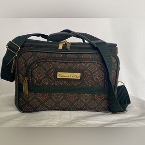 VINTAGE OSCAR DE LA RENTA TAPESTRY COSMETIC/TRAIN CASE